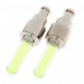 Pneu roda tampa verde Flash LED luz para carro/moto/Motorbicycle - par (3 x AG10)