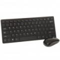 Mini teclado sem fio de 2,4 GHz compacto com película protetora + conjunto de mouse - preto (2xAAA/1xAAA)