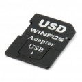 Multifuncional TF cartão SD Card Adapter & USB Pendrive - preto
