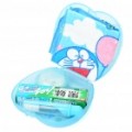 Escova de dentes de Doraemon + toalha + creme dental + Soap viagem conjunto - azul + branco + Rosa (conjunto de 5)