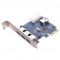 Super Speed USB 3.0 3++ 1 porta PCI-E Placa PCI Express (5Gbps)