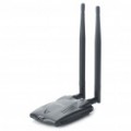 USB Mini 2.4 GHz 1000mW 802.11 b/g 300Mbps WiFi adaptador de rede Wireless com 2 antenas - preto