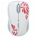 Rapoo 3100P 5,8 GHz Wireless 1000DPI mouse óptico com receptor USB - branco + vermelho (2 x AA)