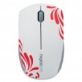 Rapoo moda Mini 5,8 GHz Wireless Optical Mouse com receptor USB - branco + vermelho (1xAAA)