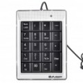 HYUNDAI USB teclado com fio numérico numérico de negócios 19-chave para Laptop/PC - preto + prata (120 cm-cabo)