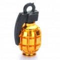 Cool granadas em forma de bicicleta poeira de válvula de pneu de bicicleta pneus Cap capa - ouro (2 pedaço Pack)