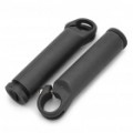 Substituição bicicleta Bike Aluminum Alloy Handlebar mão apertos com reparar ferramenta conjunto - preto (par)