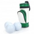 Portátil PU couro Golf Ball escriturado saco c / 3 x Golf Balls / 3 x Golf Tees Set - branco + verde