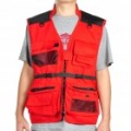 Pesca de malha de algodão multi-função / fotografia Vest - vermelho (tamanho-XL)
