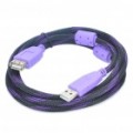 USB 2.0 de alta velocidade masculino para feminino cabo de extensão - roxo + preto (1,5 m comprimento)