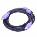 Alta velocidade USB 2.0 macho para fêmea extensão cabo - roxo + preto (2.9M comprimento)