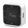 Multifuncional USB 3.0 leitor de cartão TF/M2/CF/XD/MS/SD 6-porta - preto + branco