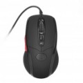600/1200/1800/2400DPI USB com fio Gaming Mouse óptico - preto (182 CM - cabo)