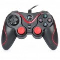 Dual Shock USB com fio GamePad para jogos de PC Controlador - preto