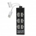 Multifuncionais de alta velocidade 6-Port USB 2.0 Hub/Leitor de Carto - preto