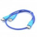 USB 2.0 macho para dupla masculino conexão cabo para HDD / Scanner / impressora (50 cm)