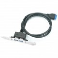 Painel montagem Motherboard 20 pinosos macho para Dual USB 3.0 adaptador fêmea cabo (40 cm-cabo de comprimento)
