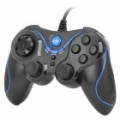 Betop BTP-2165 Dual-choque USB Gamepad jogo controlador para PC Games - preto + azul