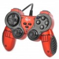 Betop BTP-2118 Dual-choque USB Vibration Gamepad jogo controlador de jogos para PC - preto + vermelho