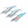 Realistas camarão estilo Soft PVC pesca iscas c / gancho - Blue (3-Pack)