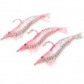 Realista camarão estilo Soft PVC pesca iscas c / gancho - Pink (3-Pack)