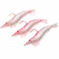 Realista camarão estilo Soft PVC pesca iscas c / gancho - Pink (3-Pack)