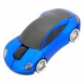 Carro Porsche estilo 2.4 GHz Wireless Mouse com receptor USB - preto + azul (2 x AAA)