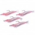 Realista camarão estilo Soft PVC pesca iscas c / gancho - Pink (4-Pack)