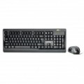 LiSheng KB-1111 teclado com fio 1000DPI óptico USB 2.0 conjunto de mouse - preto