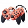 Dual Shock USB 2.0 com fio GamePad para jogos de PC Controlador - vermelho (par)