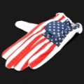 Elegante USA bandeira padrão Golf mão esquerda luva - vermelho + azul + branco (L-tamanho)