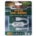 Leitor de cartão SDHC SD/MMC II/RS MMC Kawau USB 2.0 e cabo de carregamento de dados Pass-Thru