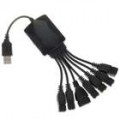 Alimentado de cabo estilo Hi-Speed USB 2.0 Hub 7 portas com adaptador AC (110 ~ 240V AC)