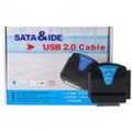 SATA/IDE para USB 2.0 adaptador conversor com adaptador de energia CA para 2.5/3.5/5.25 