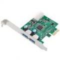 USB 3.0 de alta velocidade 2 portas PCI-E Card (5Gbps)