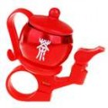 Bule de chá em forma de alumínio bicicleta montada Bell (vermelho)