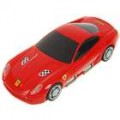 Carro Ferrari USB 2.0 Hub de 3 portas com leitor de cartão SD + luz azul (vermelho)