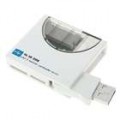 46-em-1 de alta velocidade USB 2.0 XD/TF/MS-PRO/MS Duo/SD/MMC/SDHC Leitor de Carto - branco + cinza