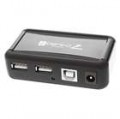 Alta velocidade 7-Port USB 2.0 Hub com suporte Vertical - preto (110 ~ 240V AC Adapter)