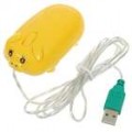 Bonito estilo porquinho USB mouse óptico - amarelo