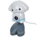 Cartoon cute cão figura PC USB 2.0 1/4 CMOS 5MP Webcam - branco + azul (110 CM-cabo)