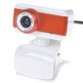 Compact 1.3MP PC USB 2.0 Webcam com microfone integrado (branco + laranja)