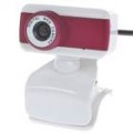 Compact 1.3MP PC USB 2.0 Webcam com microfone integrado (branco + vermelho)