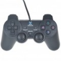 Dual Shock USB de vibração joystick Gamepad para PC - preto (120 CM-cabo)