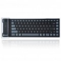 Flexível Silicone Bluetooth teclado dobrável - preto + branco