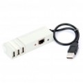 USB 2.0 Hub de 3 portas com adaptador de rede LAN Ethernet RJ45 (20 CM-cabo)