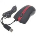 1000DPI USB mouse óptico - preto + vermelho (150 CM-cabo)