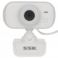 SSK Driver-Free Webcam de USB 1.3 Mega Pixel com microfone & Clip - branco