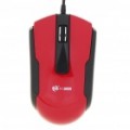 MCSaite USB 2.0 600/1000/1600DPI Mouse óptico - preto + vermelho (130 CM-cabo)