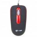 MCSaite USB 2.0 800 DPI mouse óptico com cabo retrátil - preto + vermelho (70 CM-cabo)